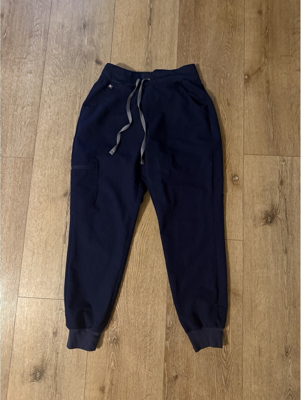 FIGS Zamora Jogger Scrub Pants Women Small Petite Stretch Waist Blue